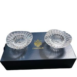 FABERGE Crystal Votives Set of 2 New in box with tag attached